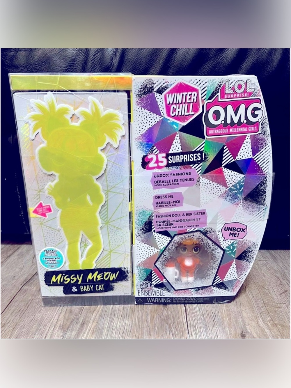 L.O.L. Surprise! O.M.G. Winter Chill Missy Meow Doll - Yellow & Pink Accents